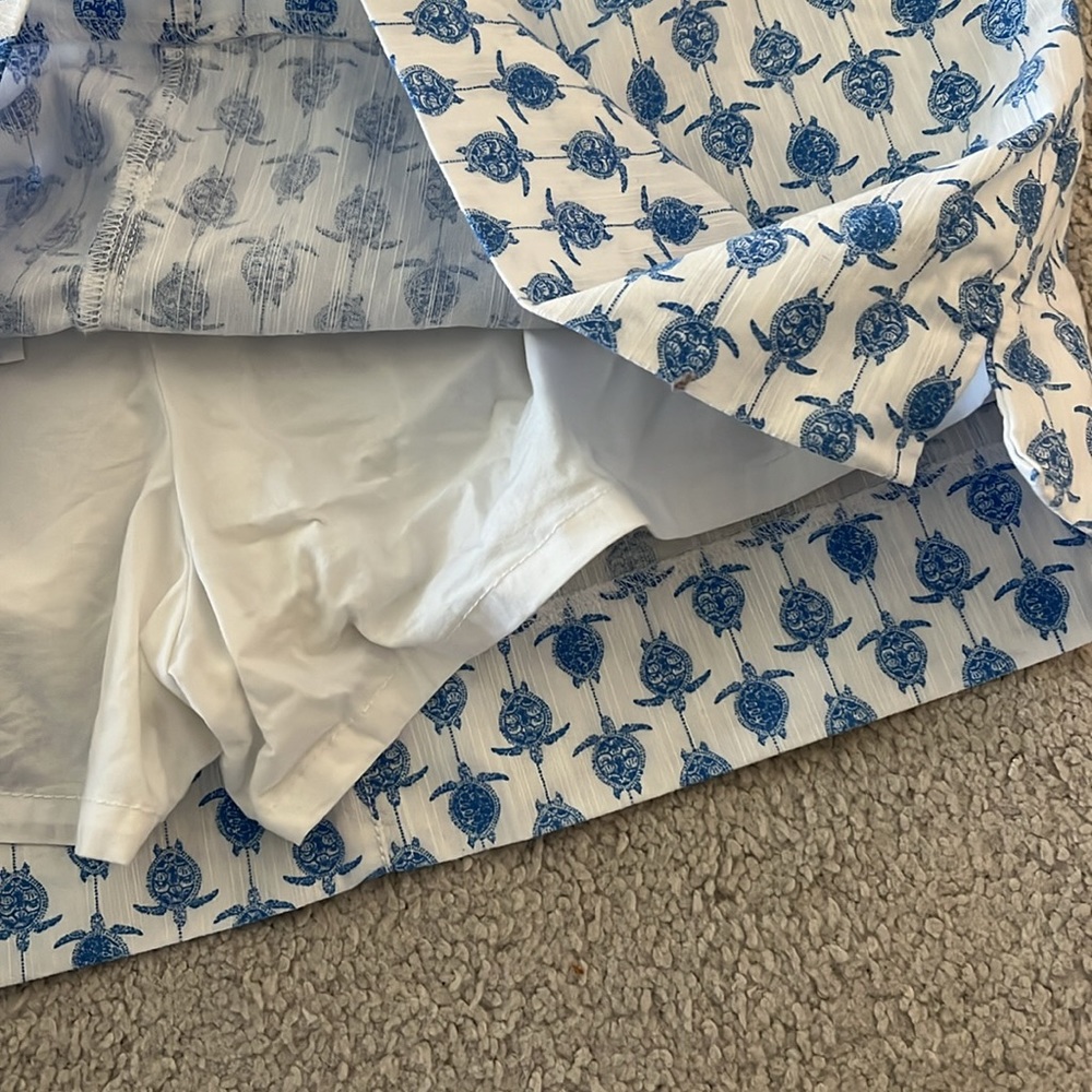 Lilly Pulitzer Blue and White Turtle Mini Skirt - Picture 5 of 5